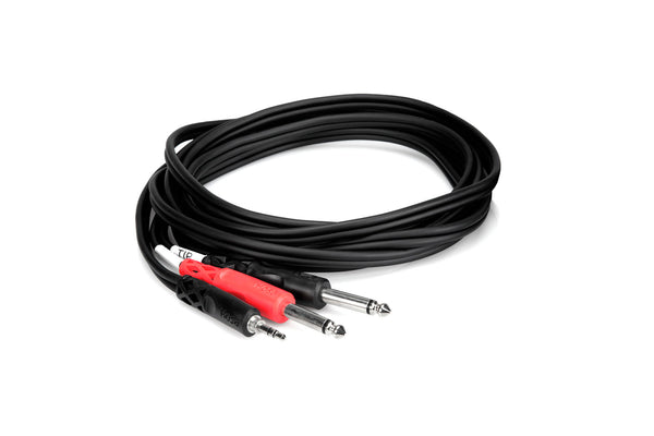 Stereo Splitter Cable - 3.5mm TRS to Dual 1/4in TS, 3 ft